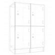 Lockers 4 Doors - Bank of 2 x high & 2 x Wide